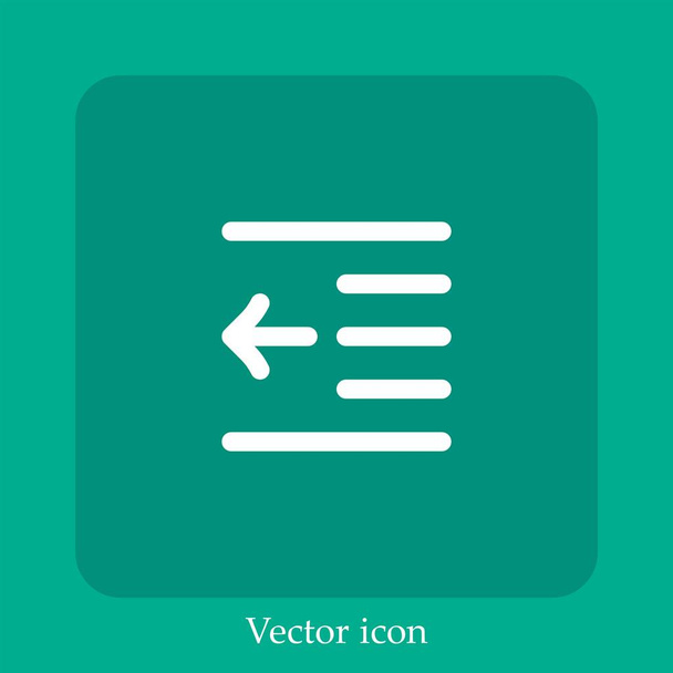 icono de vector de sangría derecha icon.Line lineal con carrera editable - Vector, Imagen