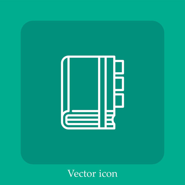 adresboek vector pictogram lineair icon.Line met bewerkbare slag - Vector, afbeelding