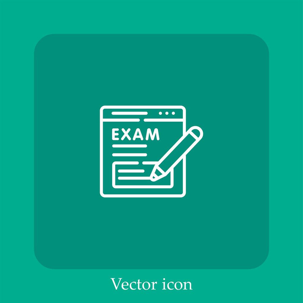 ícone vetorial exame linear icon.Line com curso Editável - Vetor, Imagem