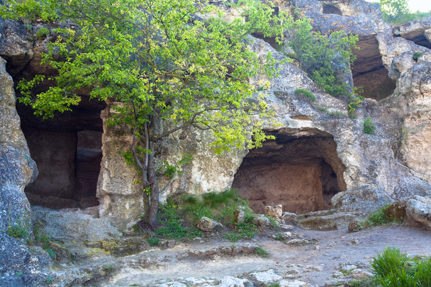 View of Chufut Kale ancient cave settlement (Crimea, Ukraine). - Fotografie, Obrázek