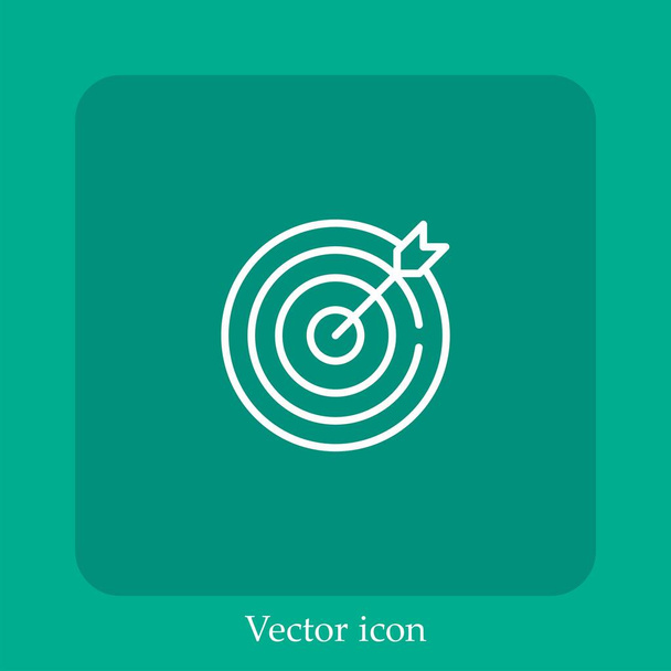 target vector pictogram lineair icon.Line met bewerkbare slag - Vector, afbeelding