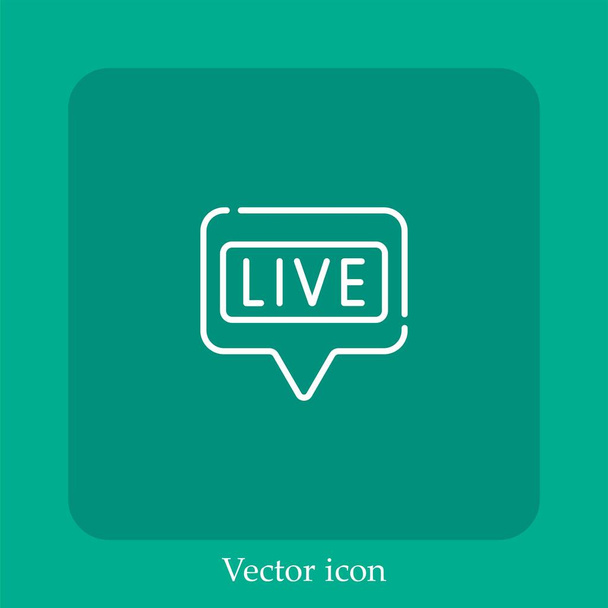 icono de vector de chat icon.Line lineal con carrera editable - Vector, imagen