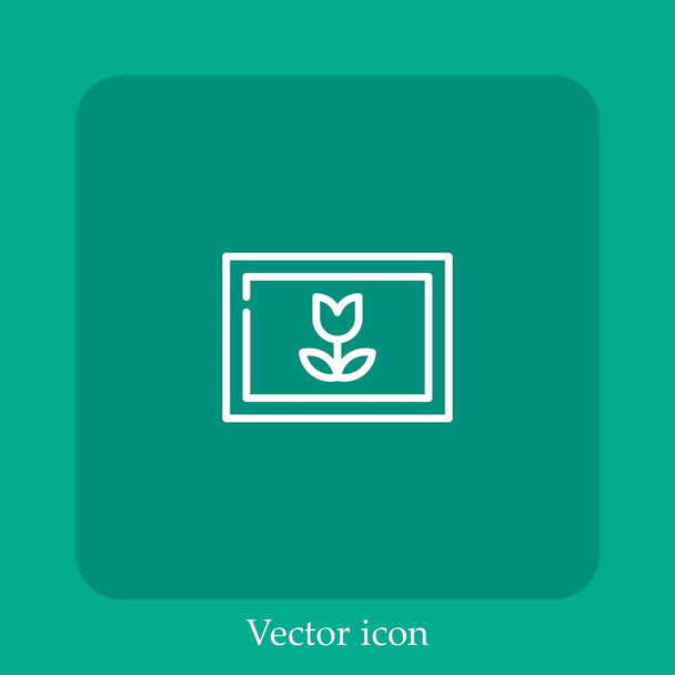 image vector icon linear icon.Line with Editable stroke - Вектор,изображение