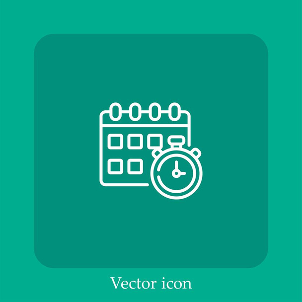 deadline vector pictogram lineair icon.Line met bewerkbare slag - Vector, afbeelding