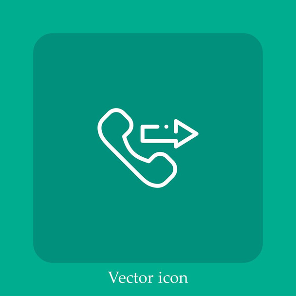 icono de vector de llamada telefónica icon.Line lineal con carrera editable - Vector, Imagen