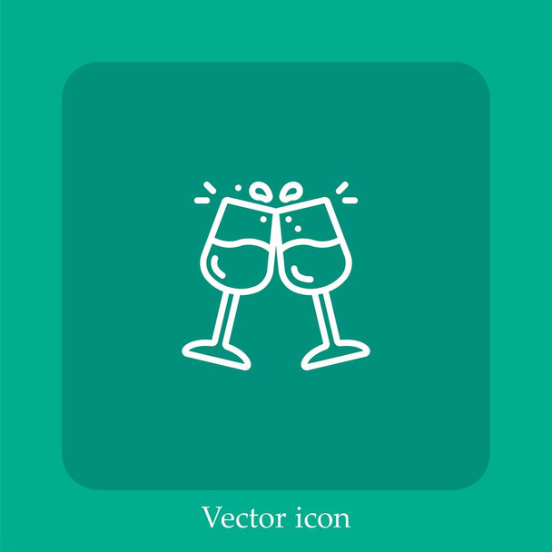 éljenzés vektor ikon lineáris ikon.Line szerkeszthető stroke - Vektor, kép