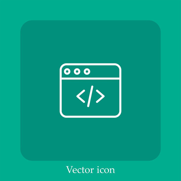 ícone de vetor de programação web linear icon.Line com curso editável - Vetor, Imagem