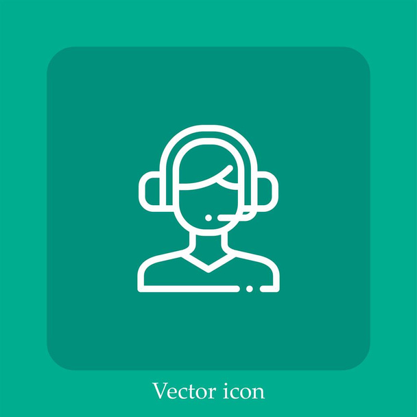 soporte icono vectorial icon.Line lineal con carrera editable - Vector, Imagen