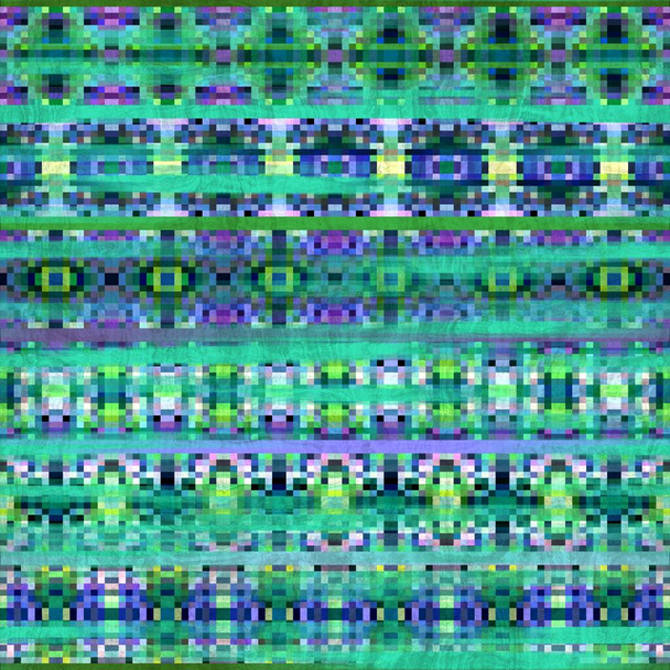 Seamless Kilim Rug Square Pixel Pattern Print - Photo, Image