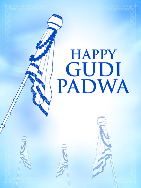Gudi Padwa Festa lunare di Capodanno nel Maharashtra dell'India - Vettoriali, immagini