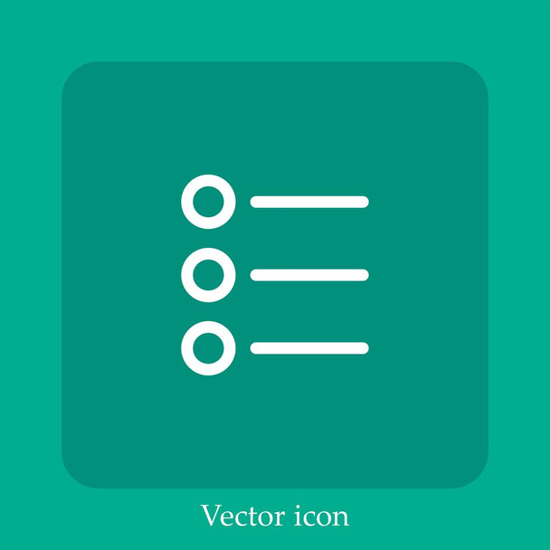 list vector icon linear icon.Line con carrera editable - Vector, Imagen