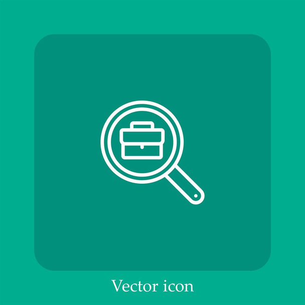 baan zoeken vector pictogram lineair icon.Line met bewerkbare slag - Vector, afbeelding