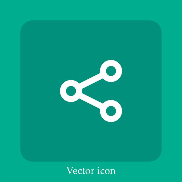 Condividi icona vettoriale icon.Line lineare con ictus modificabile - Vettoriali, immagini