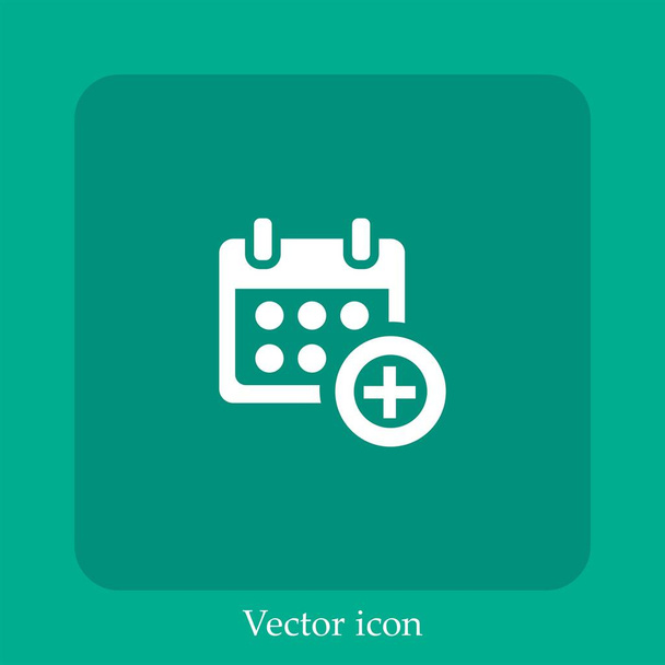 Kalendersymbol für Ereignisse hinzufügen Vektor-Symbol lineare icon.Line mit editierbarem Strich - Vektor, Bild