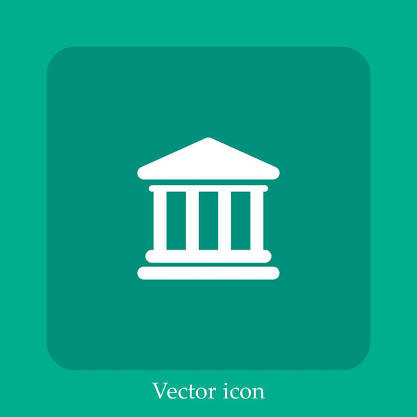 banka budova vektorová ikona lineární ikona.Čára s upravitelným tahem - Vektor, obrázek