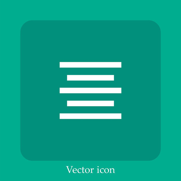 icona vettoriale di allineamento centrale icon.Line lineare con tratto modificabile - Vettoriali, immagini