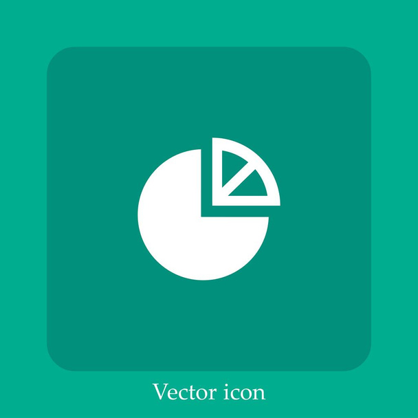 gráfico circular para icono de vector de negocio icon.Line lineal con carrera editable - Vector, imagen