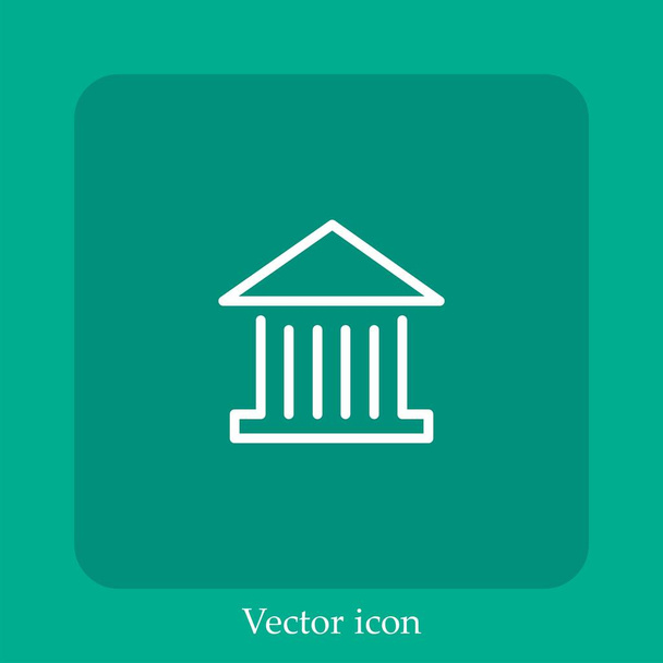 stadhuis architectuur vector icoon lineair icon.Line met bewerkbare slag - Vector, afbeelding