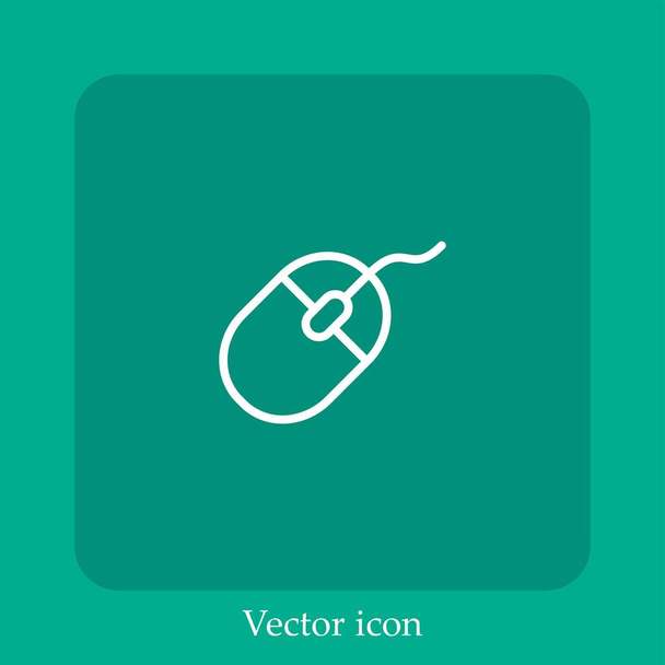 computer mouse vector icon linear icon.Line with Editable stroke - Vector, Image