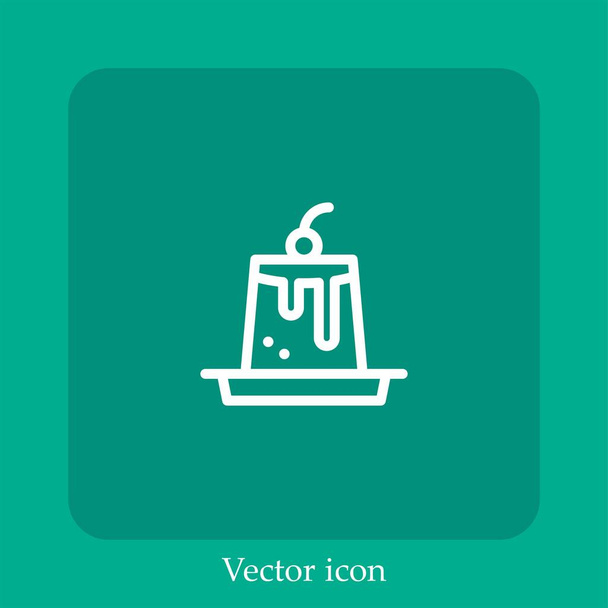 crème karamel vector pictogram lineair icon.Line met bewerkbare slag - Vector, afbeelding