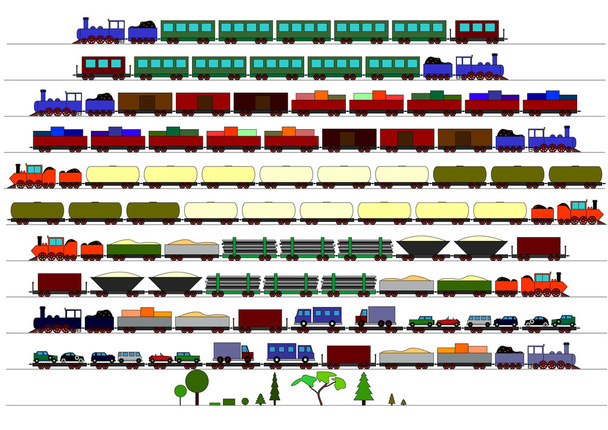 Trenes para niños
 - Vector, Imagen