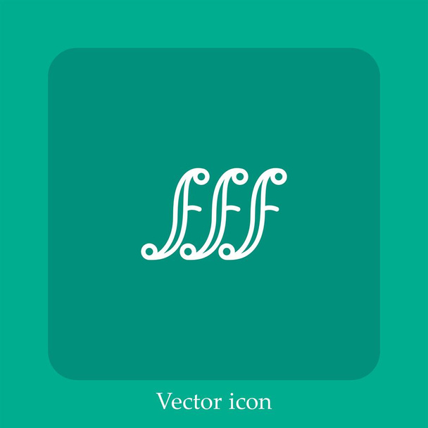 fortississimo vector icono icon.Line lineal con carrera editable - Vector, imagen