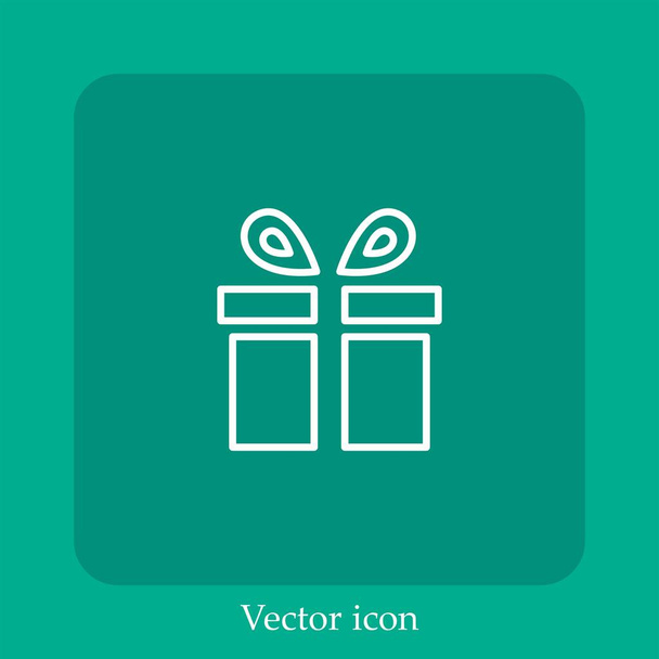 Geschenk-Box Vektor-Symbol lineare icon.Line mit editierbarem Strich - Vektor, Bild