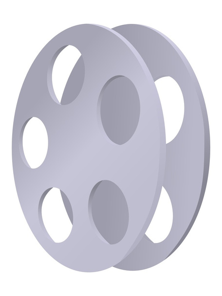 Ilustración coloreada de bobina de cine
 - Vector, Imagen