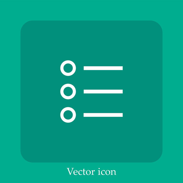 seznam položek rozhraní vektorová ikona lineární ikona.Čára s upravitelným tahem - Vektor, obrázek