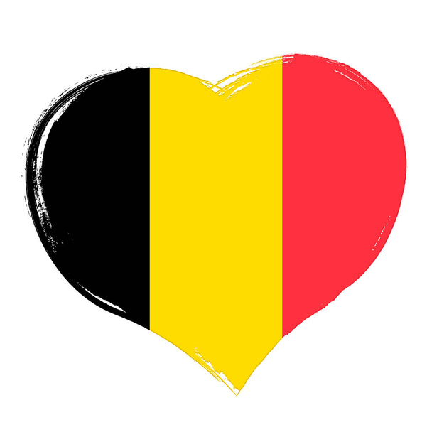 Drapeau de Belgique, bannière coeur, illustration vectorielle - Vecteur, image