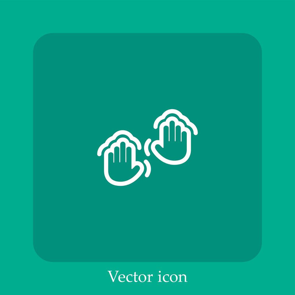 Tik op vector pictogram lineair icon.Line met bewerkbare slag - Vector, afbeelding