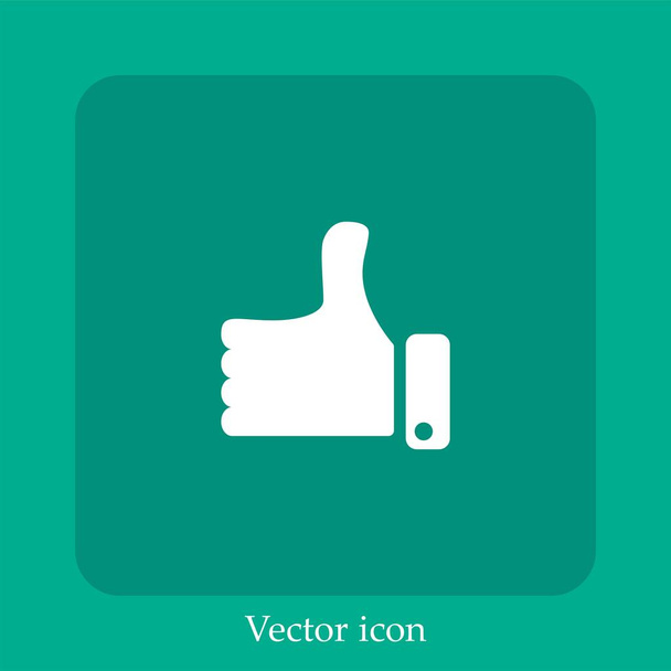 pulgares hasta icono vectorial icon.Line lineal con carrera Editable - Vector, imagen