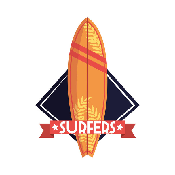 surfers surfboard patch - Vector, Image