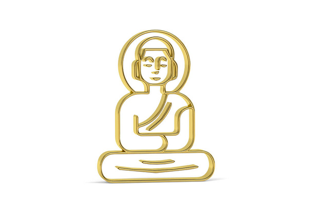 Icono de cultura india 3d dorado aislado sobre fondo blanco - 3D render - Foto, imagen