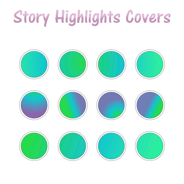 Instagramのストーリーハイライトカバーアイコンのセット。カラフルなユニークなブログテンプレート - 写真・画像