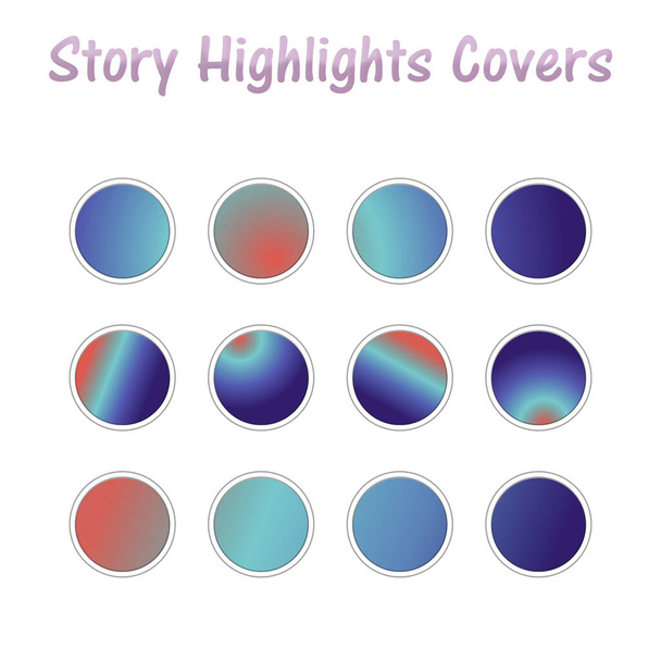 Instagramのストーリーハイライトカバーアイコンのセット。カラフルなユニークなブログテンプレート - 写真・画像
