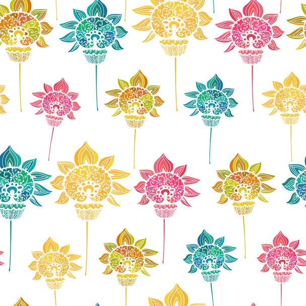 Floral Seamless Pattern - ベクター画像