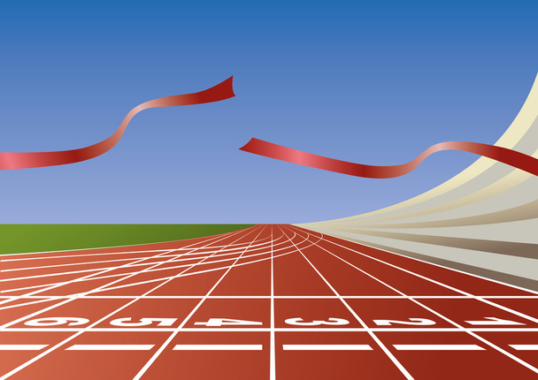 RIBBON AT THE END OF A FINISH LINE - Vector, Image