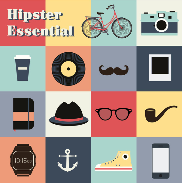 HIPSTER ESSENTIAL ICONS - Vector, Image