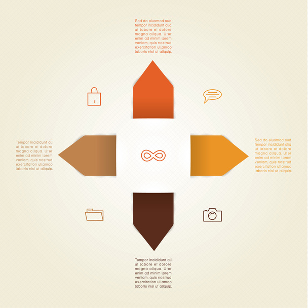 Vector modern design template. Four colorfully arrows with place - Vector, Image