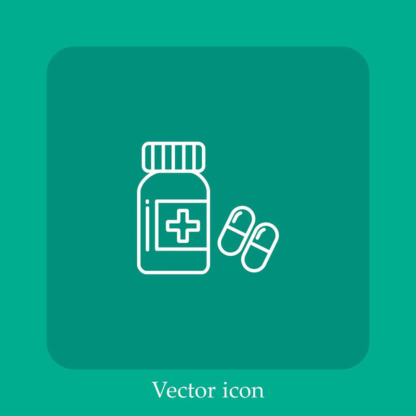 geneesmiddel vector pictogram lineair icon.Line met bewerkbare slag - Vector, afbeelding