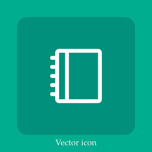ícone vetor diário linear icon.Line com curso editável - Vetor, Imagem