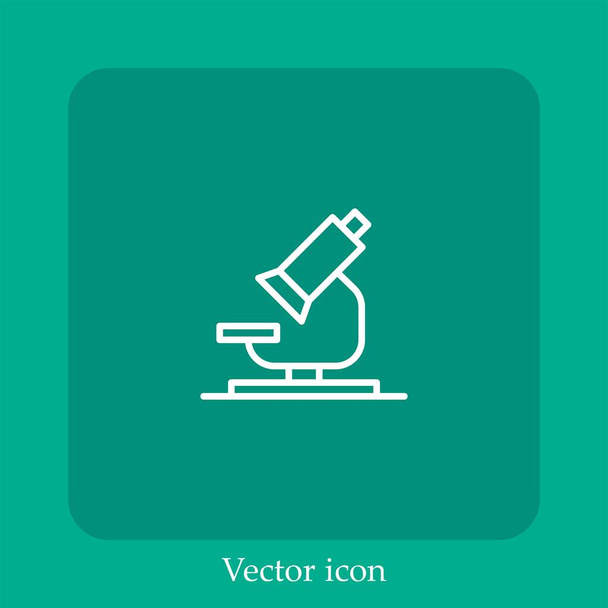 icône vectorielle de microscope icône linéaire. Ligne avec course modifiable - Vecteur, image