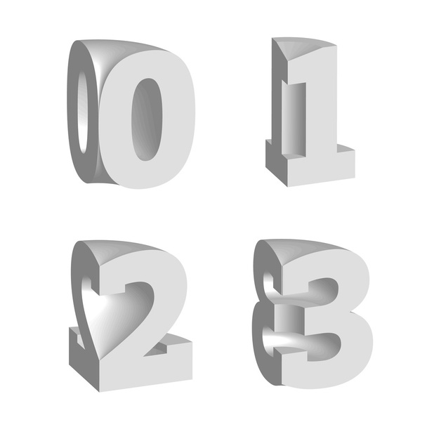 Vector perspective alphabet numbers - Vector, Image