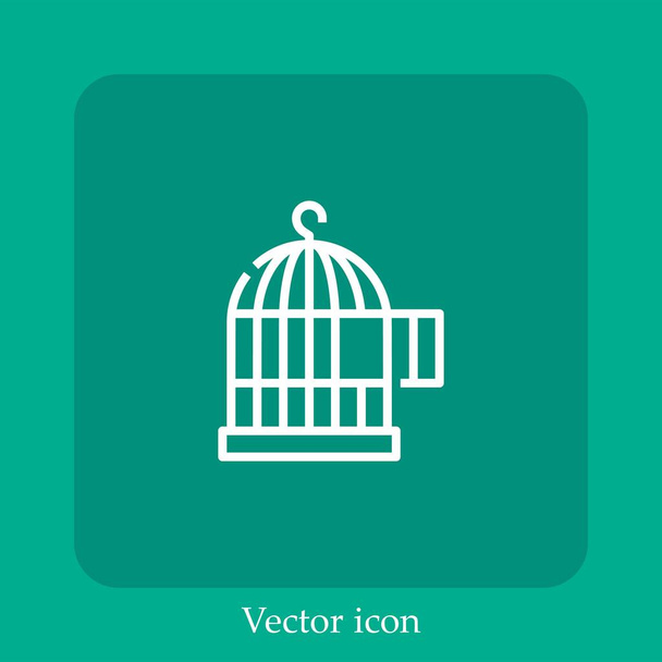 icône vectorielle de cage icône linéaire.Ligne avec course modifiable - Vecteur, image
