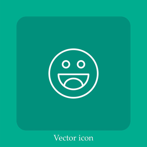 icono de vector sonrisa icon.Line lineal con carrera Editable - Vector, imagen