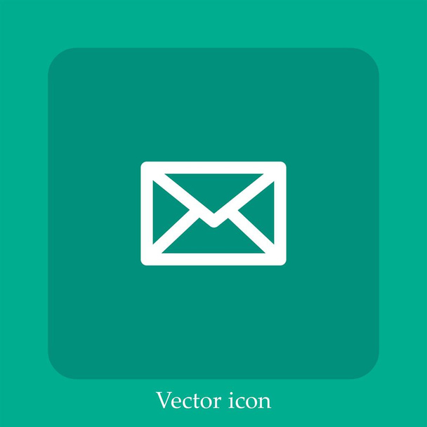 envelop vector pictogram lineair icon.Line met bewerkbare slag - Vector, afbeelding