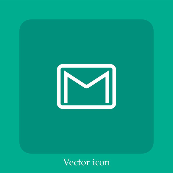 иконка вектора gmail linear icon.Line с редактируемым штрихом - Вектор,изображение