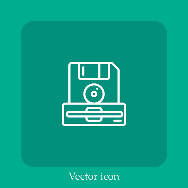Diskettenvektorsymbol lineare icon.Line mit editierbarem Strich - Vektor, Bild