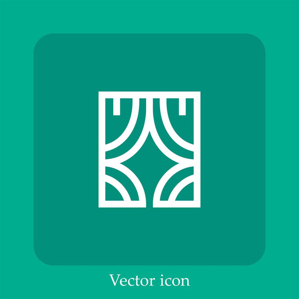 Vorhänge Vektor-Symbol lineare icon.Line mit editierbarem Strich - Vektor, Bild